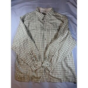 Habit Men's Grey Plaid Long Sleeve Button Up Fishing Shirt Size XXXL